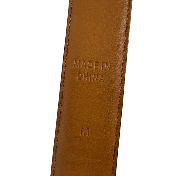 Ralph Lauren men's black Italian leather adjustable waist belt gold buckle M - Picture 12 of 12